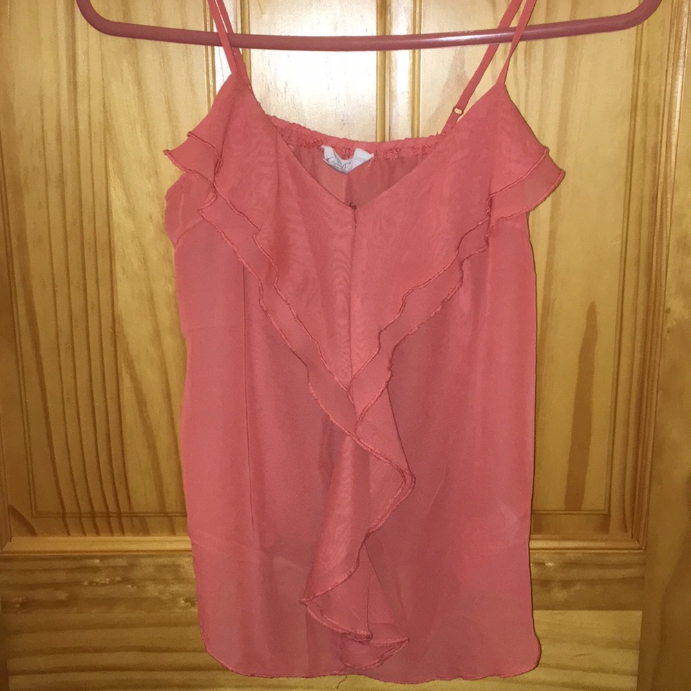 Cute peach ruffle tank